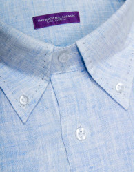 Patrick Hellmann Collection 100% Linen Light Blue Shirt thumbnail 2